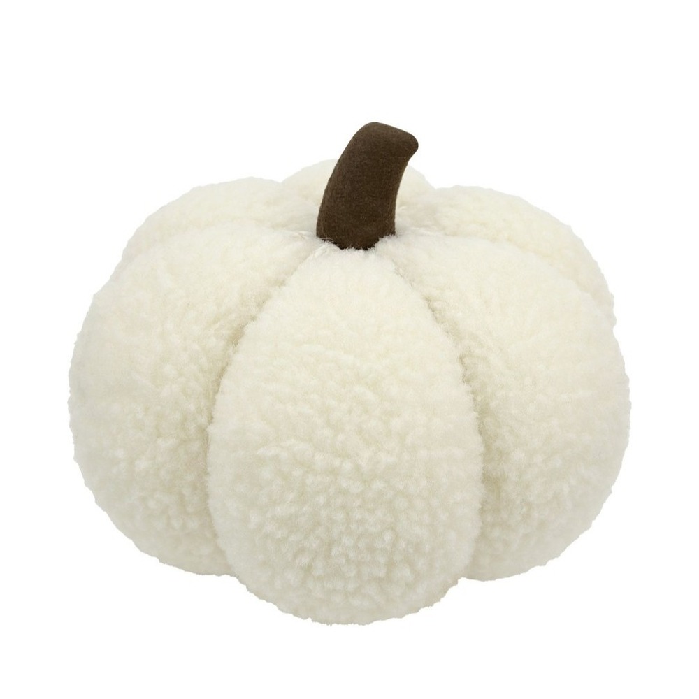 Celebrate together fall boucle faux fur cream pumpkin table decor
